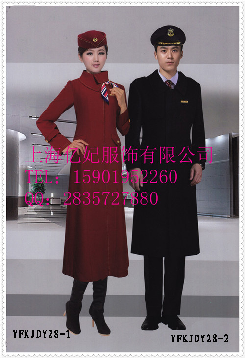 酒店迎宾工作大衣 咨客女毛呢大衣 空姐呢子大衣