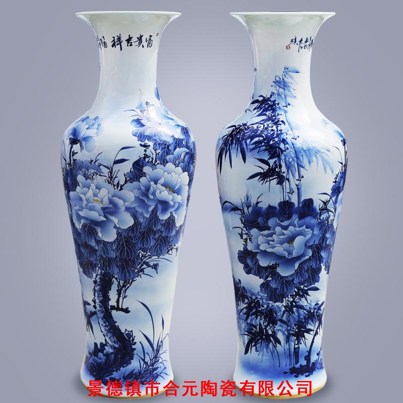 景德镇陶瓷大花瓶厂 落地陶瓷大花瓶1.8米