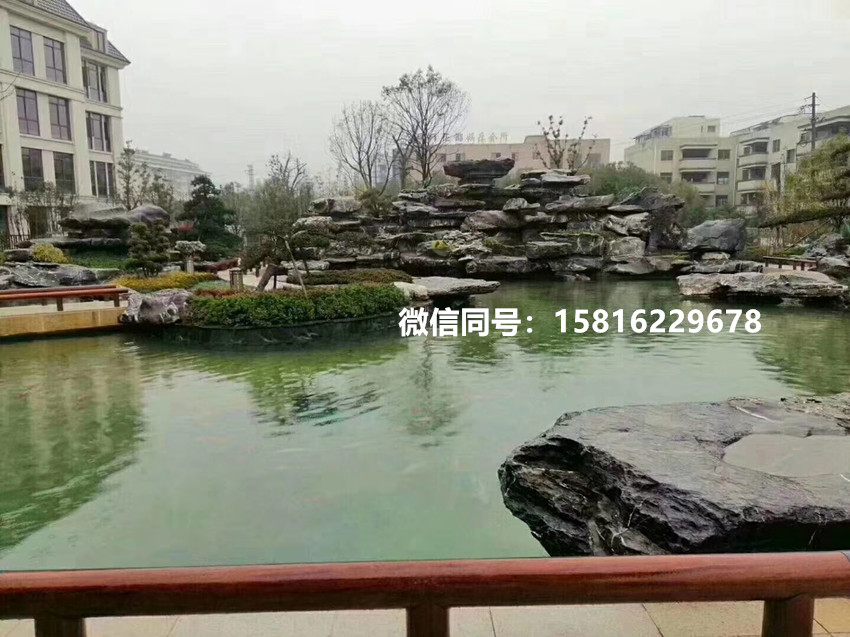 太湖石切片组合 黑色踏步石 复古太湖石茶几1