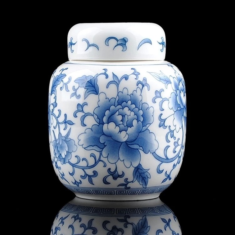 陶瓷大米缸景德镇陶瓷器青花瓷多款散茶叶罐存酒缸摆件 储物罐