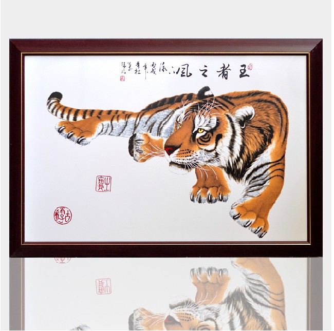 家居装饰工艺品 手绘工笔画 现代中式挂画客厅装饰画 陶瓷 瓷板画