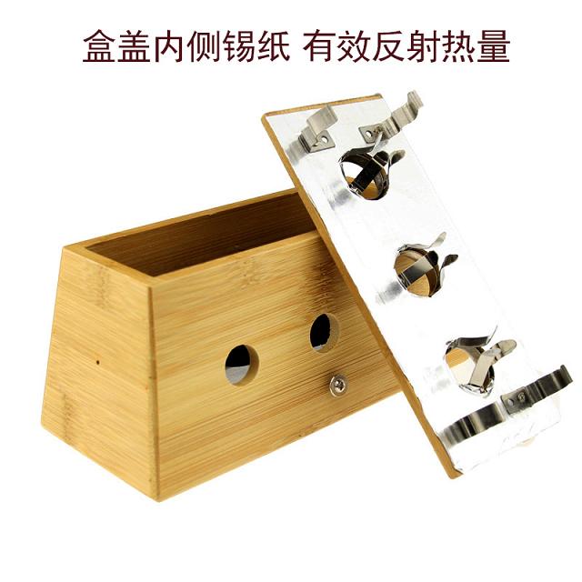 三孔竹制艾灸盒  艾灸器  三孔艾灸盒