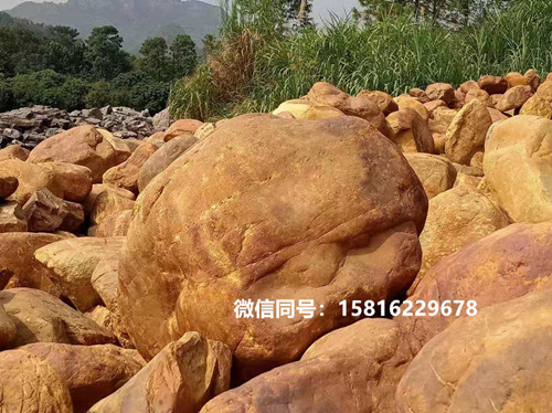 英德黄蜡石 摆件石头价格 公园草地装饰石 黄蜡石原产地批发