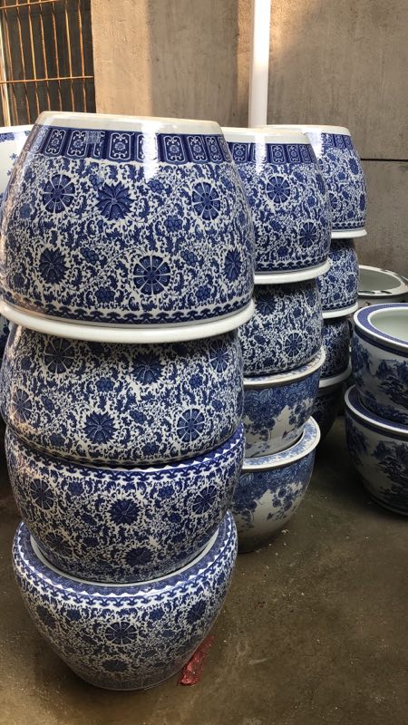 供应陶瓷大缸,青花手绘陶瓷大缸,瓷器大缸