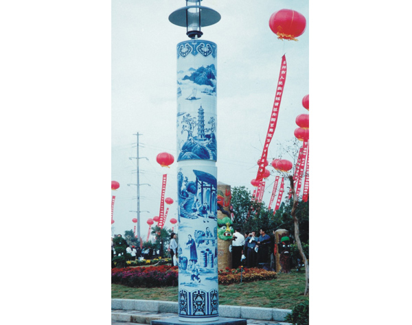 景德镇陶瓷灯柱 户外庭院景观灯 不形变不变色可定做图案 景观灯柱