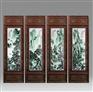 名家手绘粉彩山水青花峡江瓷画客厅玄关挂画壁画