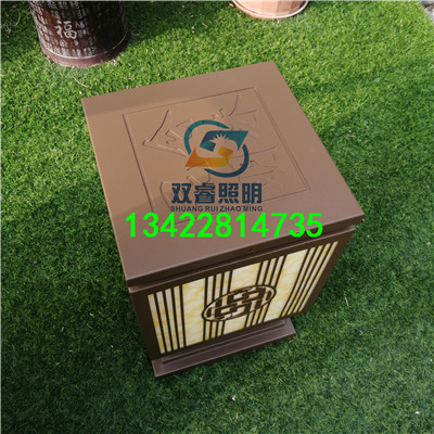 仿云石柱头灯古典矮地灯咖啡色景观庭院门口灯