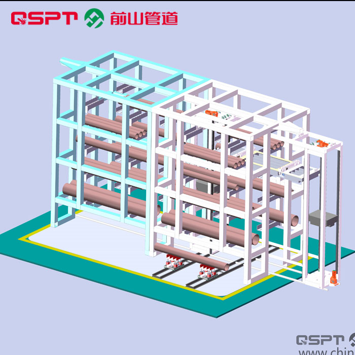 管子储存仓库  管道预制仓库  智能识别立体仓库  管道立体仓库