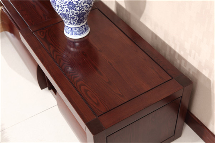 广州木言木语实木地柜 黄菠萝木家具 现代中式实木电视柜  中式实木地柜  新中式实木家具