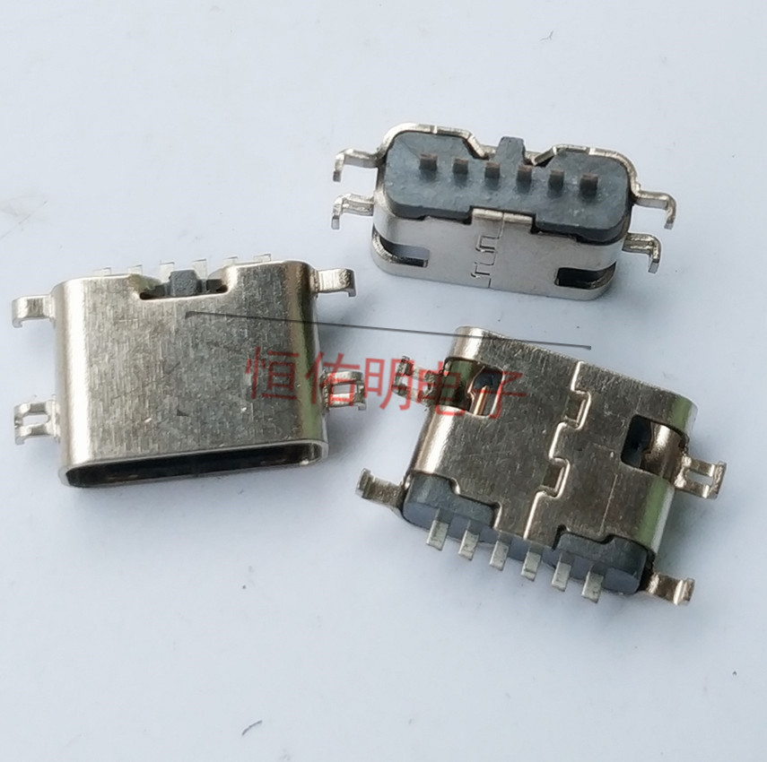 6PType-c沉板母座/单排贴片 180度SMT 四脚DI&nbsp;&nbsp;6P单排贴片母座&nbsp;&nbsp;四脚贴片母座