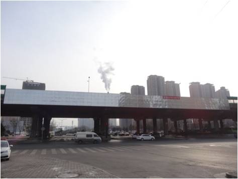 西安电子正街与绕城高速交汇处跨线桥广告  沙龙传媒  户外广告