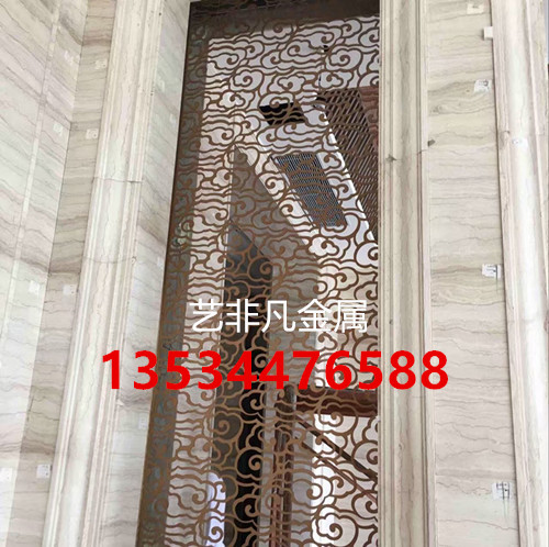 展会玫瑰金不锈钢屏风无不表现出设计师独具匠心  雕刻屏风  隔断屏风  花格屏风