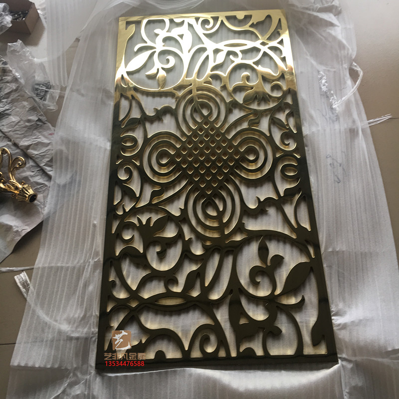酒店新中式屏风背景墙装饰显得优雅而美丽  雕刻屏风  隔断屏风  花格屏风