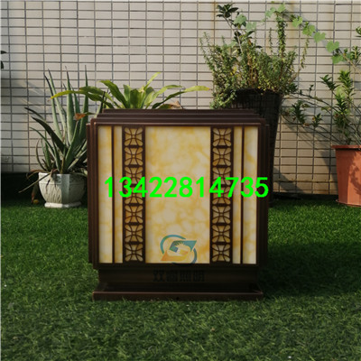 庭院方形柱头灯米黄灯罩景观灯现代中式落地灯快速生产
