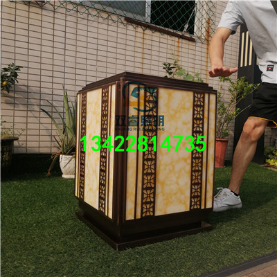 庭院方形柱头灯米黄灯罩景观灯现代中式落地灯快速生产