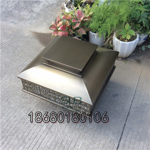 电镀拉丝草坪灯示范区矮柱灯仿云石中式柱头灯定制