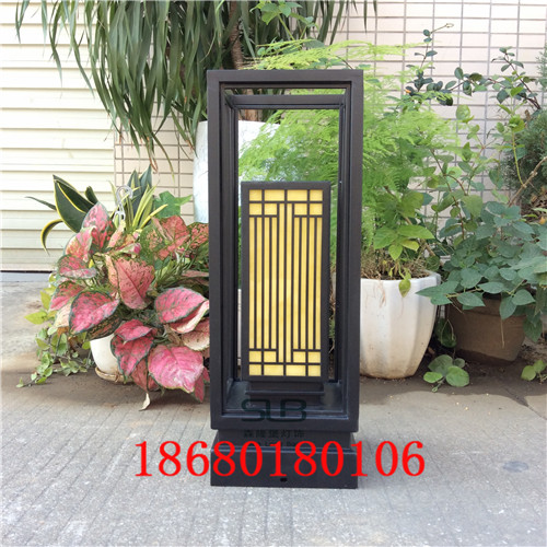 售楼部入口矮柱灯仿云石灯罩草坪灯防水镂空特色灯  售楼部矮柱灯  仿云石草坪灯
