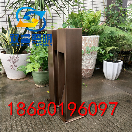 日式简约柱子灯不锈钢拉丝草坪灯大门院子照明灯