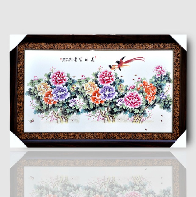 纯手工定制陶瓷装饰画 中国风山水瓷板画&nbsp;&nbsp;壁画