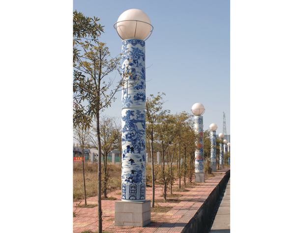 中国风青花瓷灯柱 景德镇特色陶瓷景观灯柱&nbsp;&nbsp;路灯