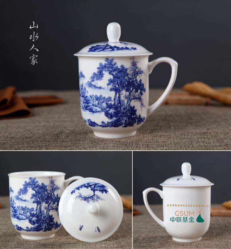高档中国红瓷陶瓷茶杯 骨瓷金边办公老板杯&nbsp;&nbsp;杯子