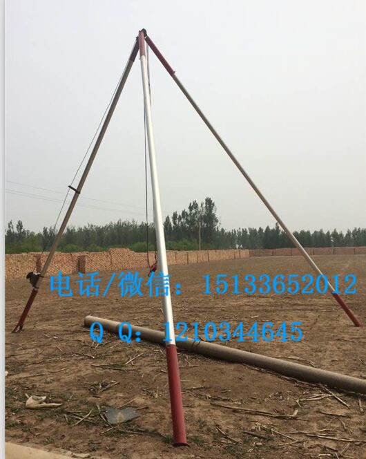 铝合金三角立杆机 手摇稳机起竿器 带钢丝绳滑轮  起杆器  抱杆
