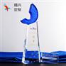 现货水晶奖杯定制，合金老鹰奖座刻字