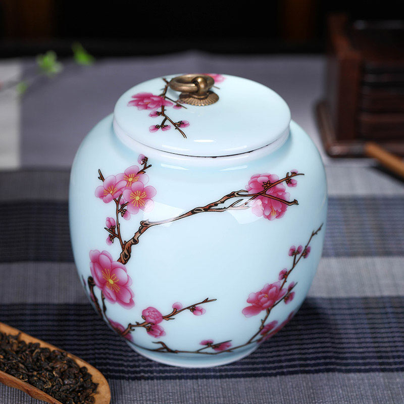 陶瓷茶叶罐定做加印logo 存茶陶瓷茶叶罐  茶叶罐加印logo  存茶茶叶罐