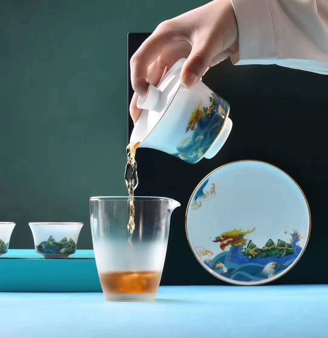 端午节礼品茶具套组，端午文化陶瓷礼品定制厂家&nbsp;&nbsp;礼品陶瓷茶具&nbsp;&nbsp;陶瓷茶具套组