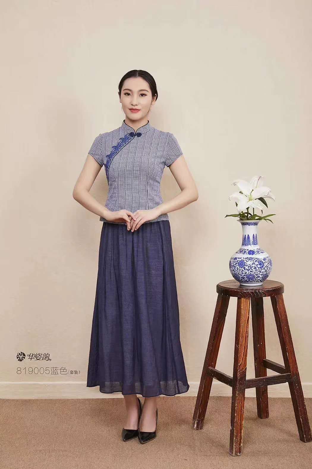 国风品牌女装旗袍旗袍华姿韵夏装系列折扣批发走份
