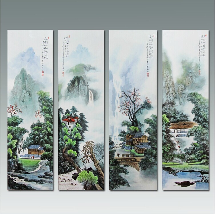 粉彩人物陶瓷装饰画 中式客厅陶瓷挂画&nbsp;&nbsp;瓷板画