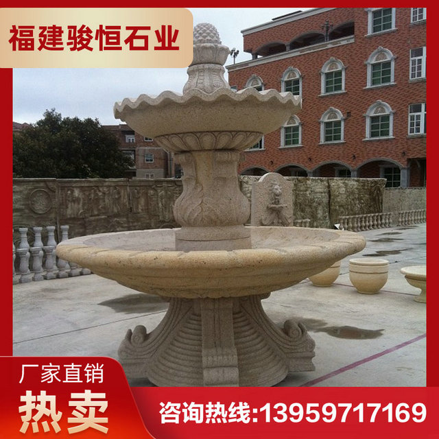 广场流水喷泉雕塑 2.2米盆石头喷泉 现货销售 水钵现货销售