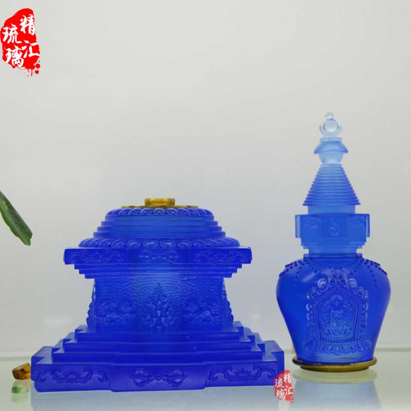 古法琉璃舍利塔摆件 琉璃佛具佛教用品批发 广州琉璃厂家