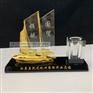 金属帆船模型水晶礼品 商场开业庆典礼品 一帆风顺摆件