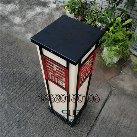 户外楼盘柱头灯亚克力中式草坪灯长方形景观柱灯  亚克力草坪灯