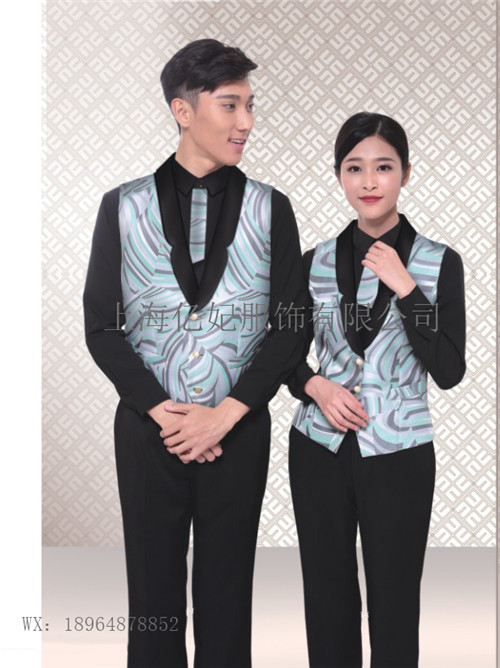 西餐厅服务员工作服马甲衬衫裤子套装定制亿妃  酒店酒吧工装