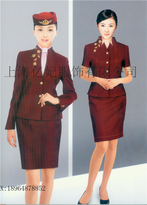 上海空姐制服导医工作服定制高铁乘务员制服  上海空乘导医工作服  职业套装短袖新款