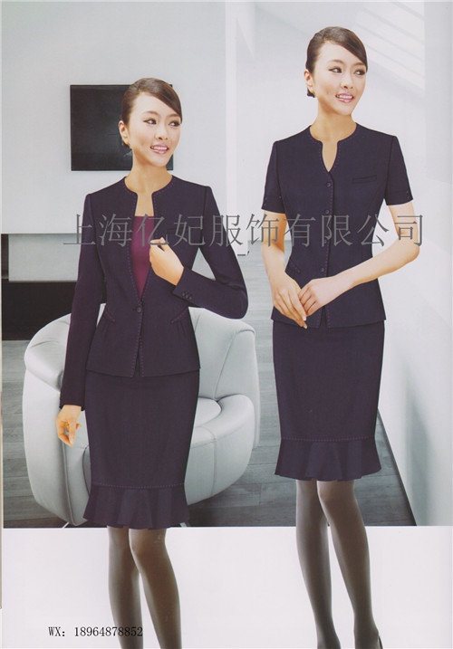 商场营业员工作服夏季新款职业套装定做导购制服  夏季短袖西装