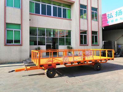 5吨护栏型平板拖车 工业全挂车 工业平板车