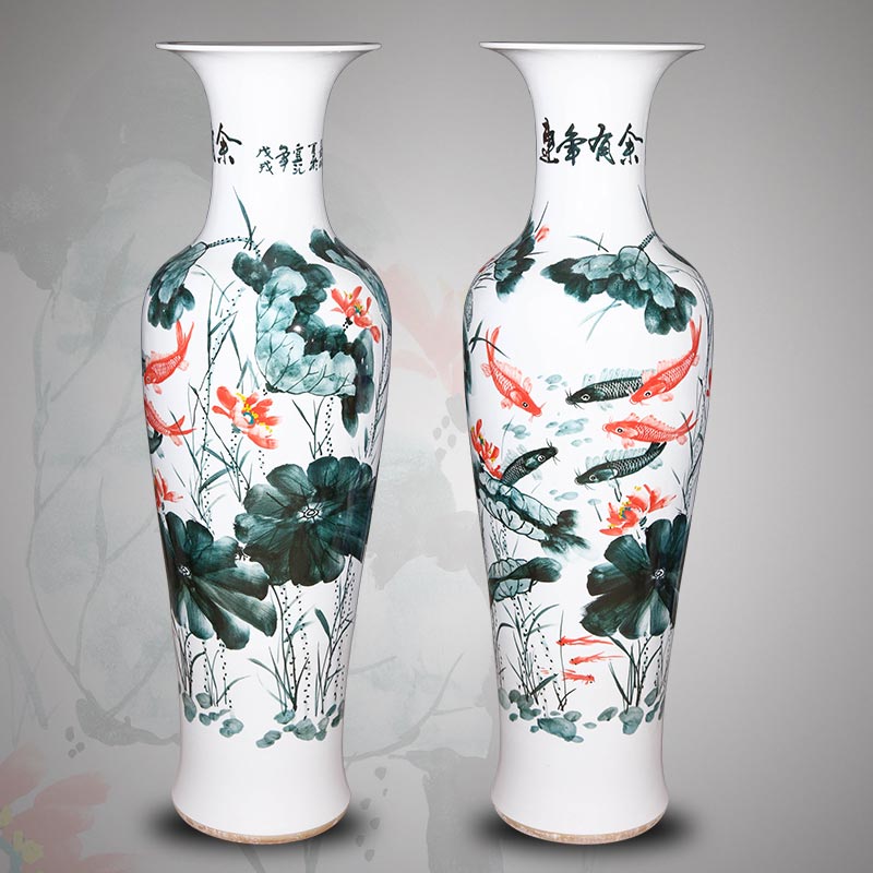 景德镇陶瓷手绘大花瓶 景德镇大花瓶批发厂  景德镇陶瓷大花瓶  景德镇大花瓶厂