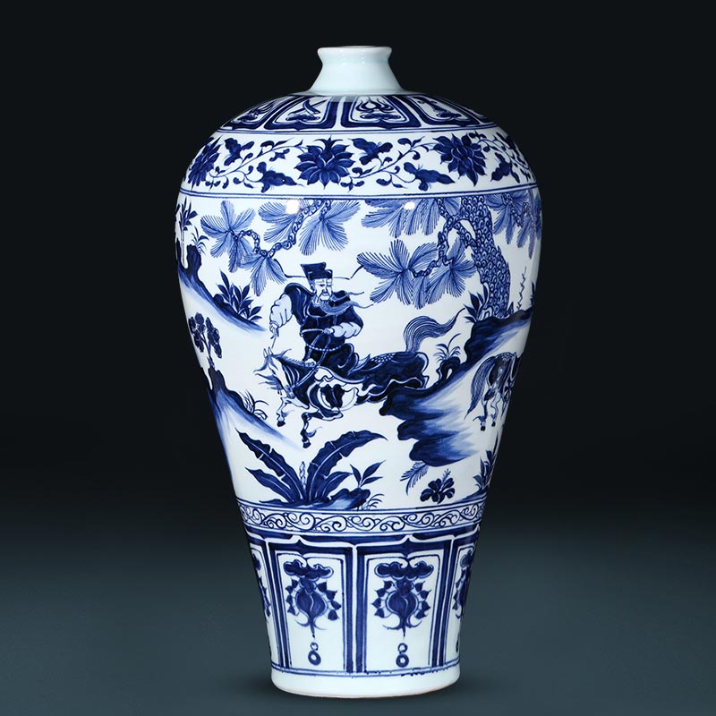 名师手绘陶瓷花瓶 景德镇青花手绘陶瓷花瓶  青花瓷花瓶