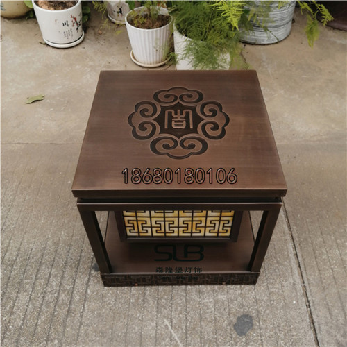 样板区景观灯古铜色拉丝柱头灯新中式矮柱灯小区灯柱  古铜色柱头灯
