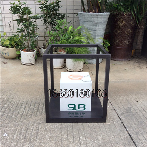 仿铜拉丝水景灯示范区草坪灯丝印logo矮柱灯户外