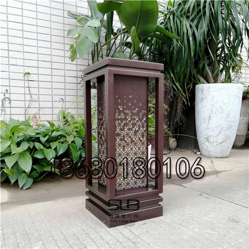 仿铜草坪灯新中式柱头灯别墅过道景观灯花园地灯