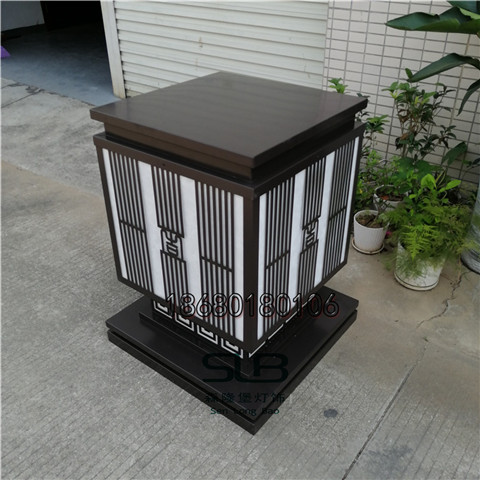 楼盘展区景观灯镀锌钢柱头灯深咖色云石草坪灯宫灯  楼盘景观灯  云石宫灯