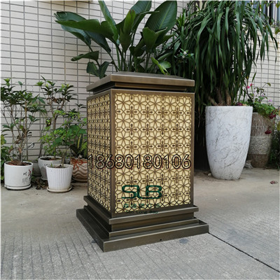 青古铜柱头灯示范区入口庭院灯激光切割特色灯