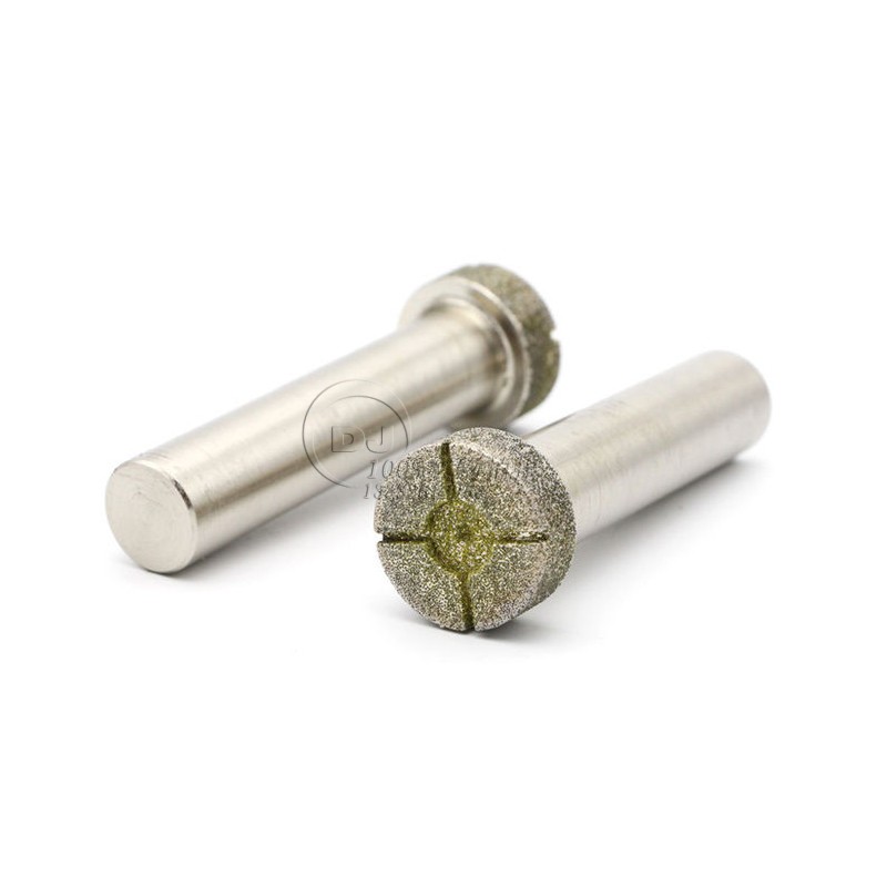 订做顶部十字开槽金刚石磨棒 排削快散热好 12D*5T  异型金刚石磨头  氧化锆铣槽