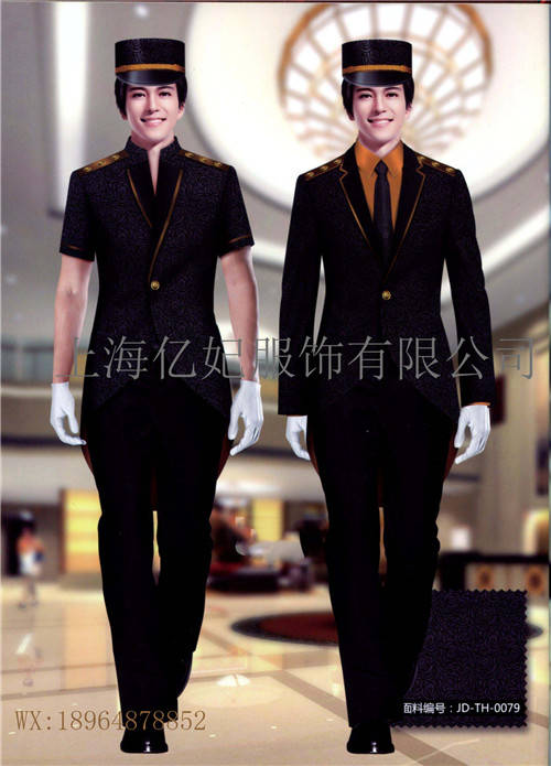 酒店宾馆门童工作制服西装燕尾服泊车服  行李生衣服定制