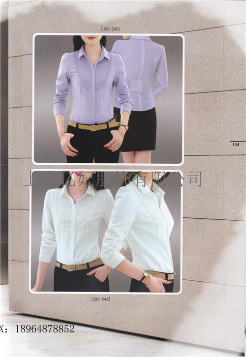 夏季长袖全棉衬衫女短袖白衬衣定制员工作服银行工服
