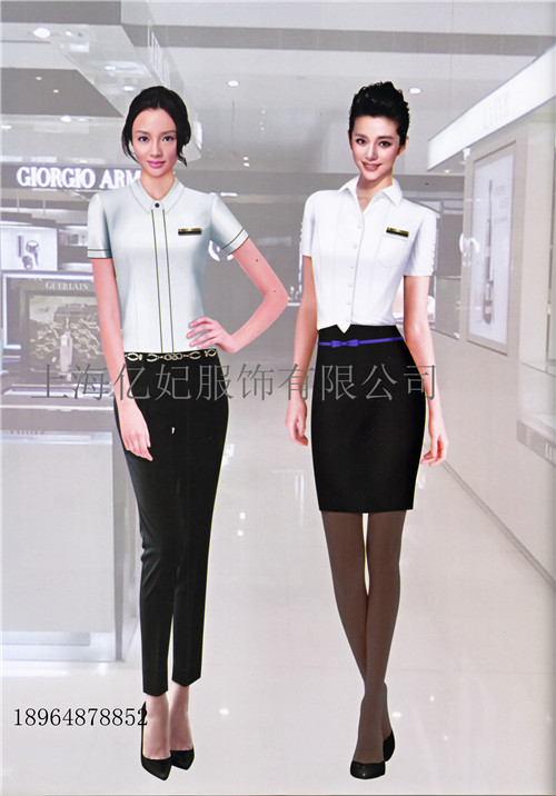 夏季长袖全棉衬衫女短袖白衬衣定制员工作服银行工服